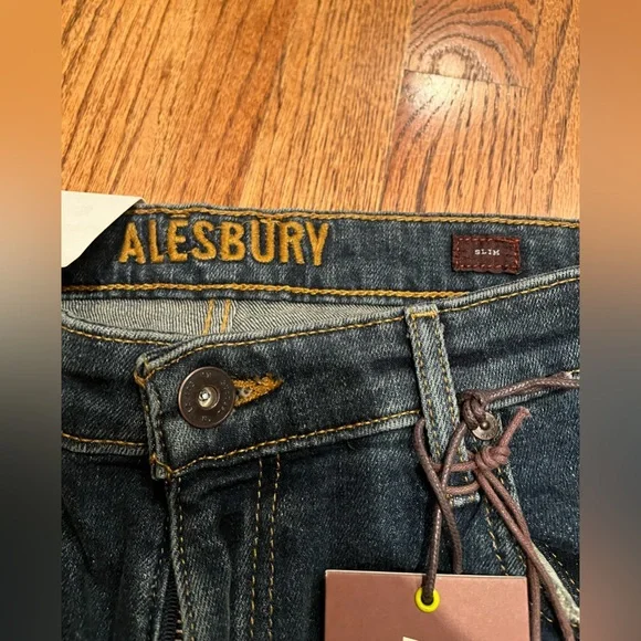 Men's Alesbury Slim Fit Blue Jeans 33 x 32 - Picture 6 of 10